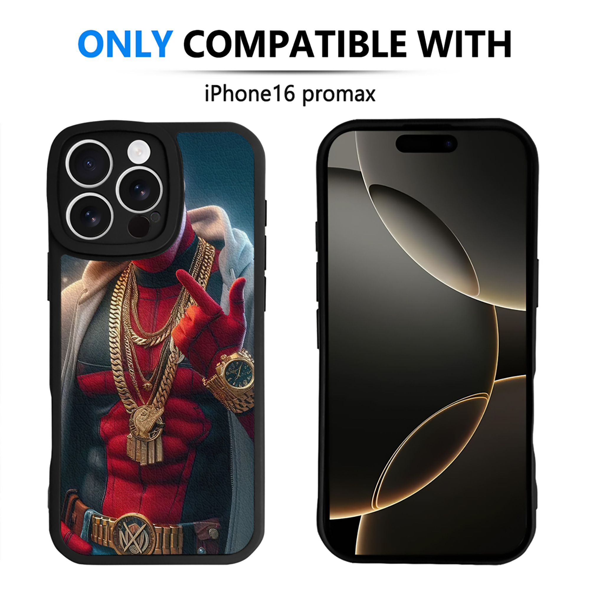 （画像用） Deadpool デッドプール 【iPhone 16シリーズ対応】シリコンスマホケース（レザー調） 材質：シリコン